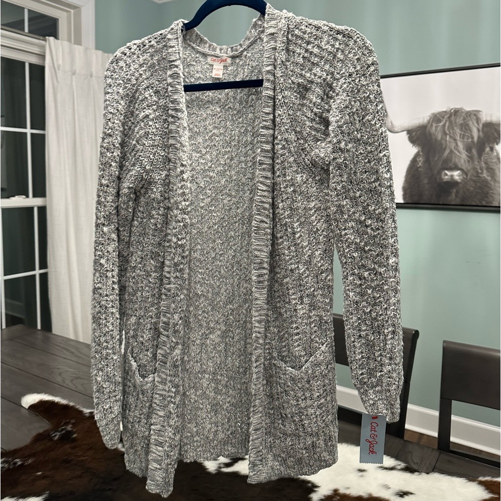 Another Cat&Jack!! Longer cardigan, how different shades of gray’s and has white